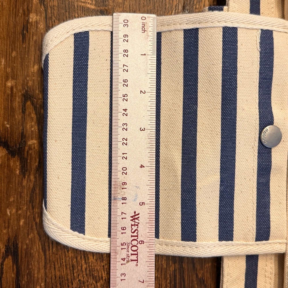 NWT Baggu Sailor Stripe Duck Bag in Navy & White Striped Canvas Tote - Picture 10 of 14